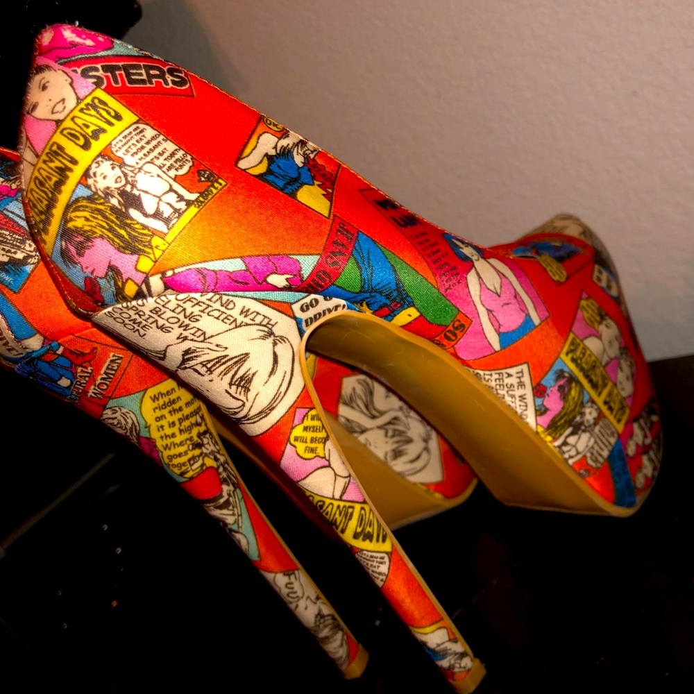 Feminist Vintage Inspired Comic Book Heels
